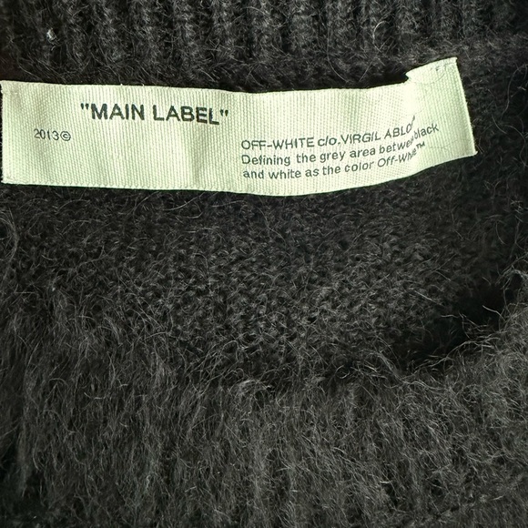 OFF-WHITE Brushed Mohair Diag Arrows Logo Knit Sweater women’s size XXL EUC - Picture 3 of 6